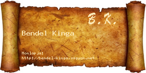Bendel Kinga névjegykártya